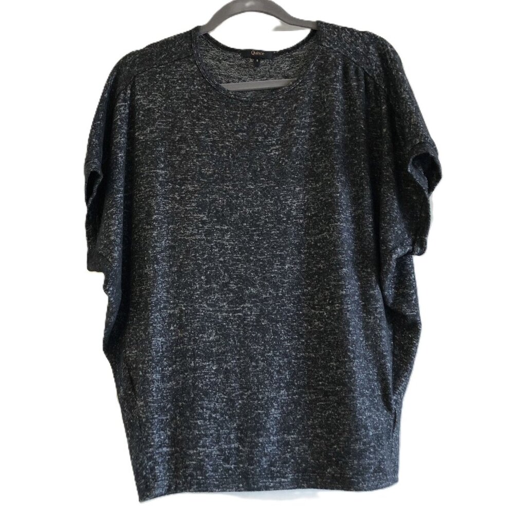 Quince Brushed Short Sleeve Lounge Tee Size S Charcoal Stretchy Relaxed Fit